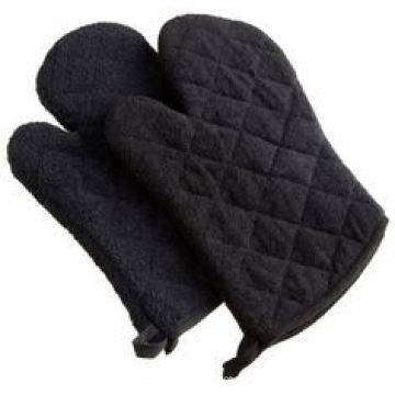 Kitchen Black Cotton Glove & Oven Mitts